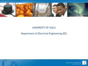 UNIVERSITY OF OULU Department of Electrical Engineering (EE)
