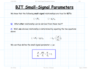 BJT Small-Signal Parameters