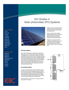 EIC Diodes in Solar photovoltaic (PV) Systems