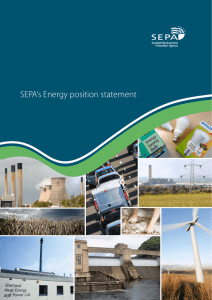 SEPA`s Energy position statement, position statement 5