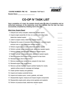 FMC163 Co-op IV Task List