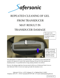 repeated cleaning of gel from transducer may result in