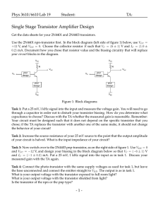 Single Stage Transistor Amplifier Design