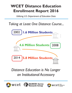 WCET Distance Education Enrollment Report 2016 Distance