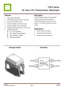 CT814 Series AC Input 4-Pin Phototransistor Optocoupler