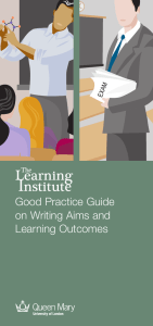 Good Practice Guide on Writing Aims and Learning Outcomes