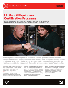 UL Rebuilt Equipment Certification Programs