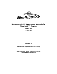 Recommended IP Addressing Methods for EtherNet/IP