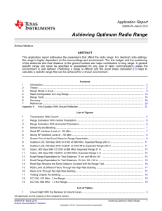 Achieving Optimum Radio Range
