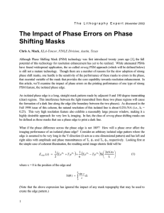 The Impact of Phase Errors on Phase Shifting Masks