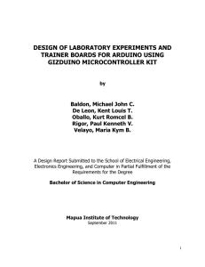 design of laboratory experiments and trainer boards for arduino