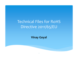 Technical Files for RoHS Directive 2011/65/EU