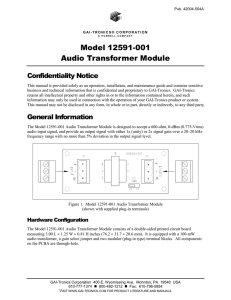 Model 12591-001 Audio Transformer Module - GAI