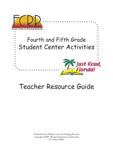 Fourth and Fifth Grade Student Center Activities