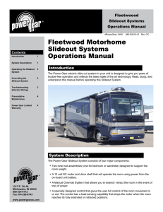 Fleetwood Motorhome Slideout Systems Operations Manual