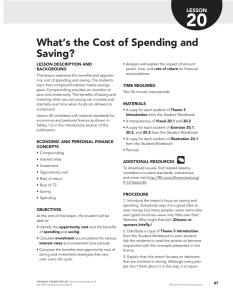 What`s the Cost of Spending and Saving