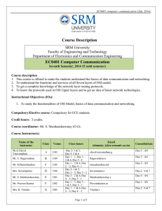 Course Description EC0401 Computer Communication