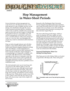 Hop Management in Water-Short Periods