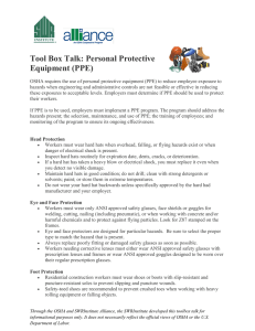 Tool Box Talk: Personal Protective Equipment (PPE)