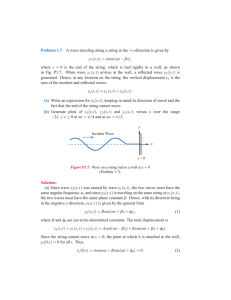 Problem 1.7 A wave traveling along a string in the +x