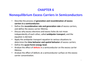 CHAPTER 6 Nonequilibrium Excess Carriers in Semiconductors