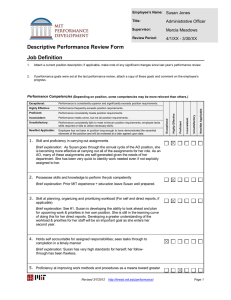 Descriptive Performance Review Form Job Definition