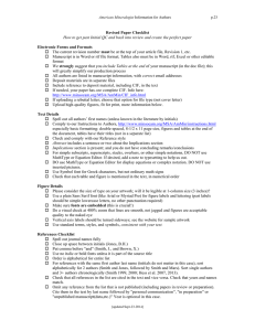 Revised Paper Checklist How to get past Initial QC and back into