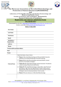 Registration and Abstract submission Forms "MICROBIOD3"