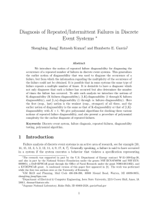 Diagnosis of Repeated/Intermittent Failures in Discrete Event Systems