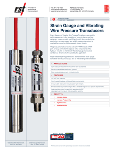 Strain Gauge and Vibrating Wire Pressure Transducers