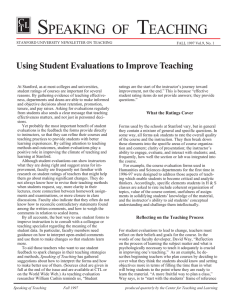 Using Student Evaluations to Improve Teaching