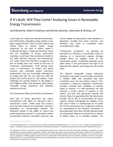 If It`s Built, Will They Come? Analyzing Issues in Renewable Energy