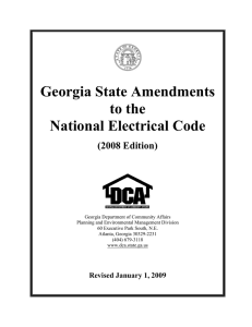 Georgia State Amendments to the National Electrical Code (2008