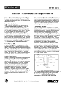 Isolation Transformers and Surge Protection