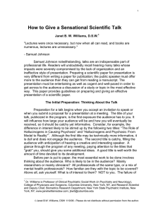 How to Give a Sensational Scientific Talk