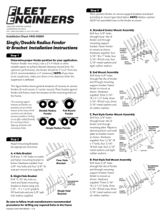 Tandem Fender Installation Instructions