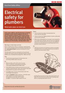 Electrical safety for plumbers - metal water pipes can shock you