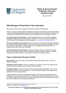 Further information on safe storage of chemicals in the laboratory