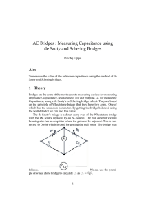 AC Bridges : Measuring Capacitance using de Sauty and Schering