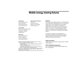 Mobile energy sharing futures