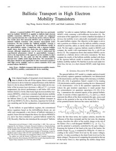 Ballistic transport in high electron mobility transistors
