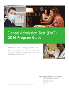ADA.org: Dental Admission Test Examinee Guide