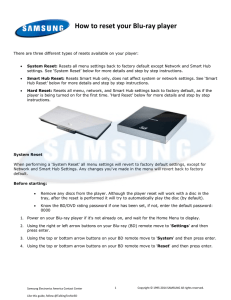 How to reset your Blu-ray player 2011 - Samsung