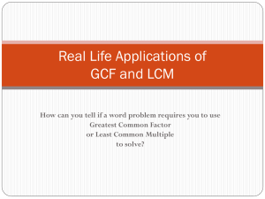 Real Life Applications of GCF and LCM