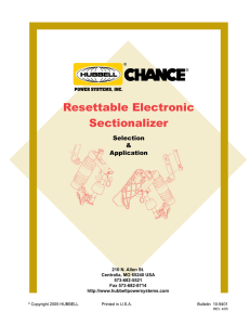 Resettable Electronic Sectionalizer