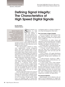Defining Signal Integrity: The Characteristics of High Speed Digital