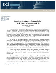 Statistical Significance Standards for Basic Adverse Impact Analysis