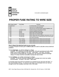 PROPER FUSE RATING TO WIRE SIZE