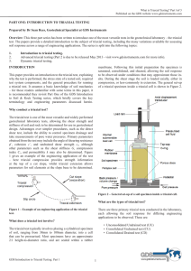 PART ONE: INTRODUCTION TO TRIAXIAL TESTING Prepared by
