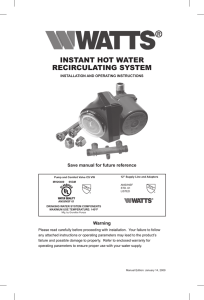 instant hot water recirculating system